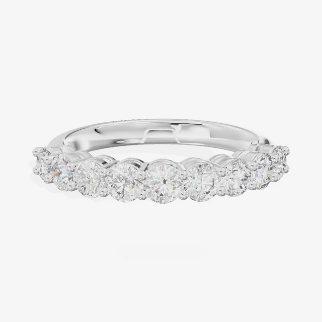 Shared Prong Half Eternity Round Diamond Band (7/8 ct. tw.) in 18K White Gold