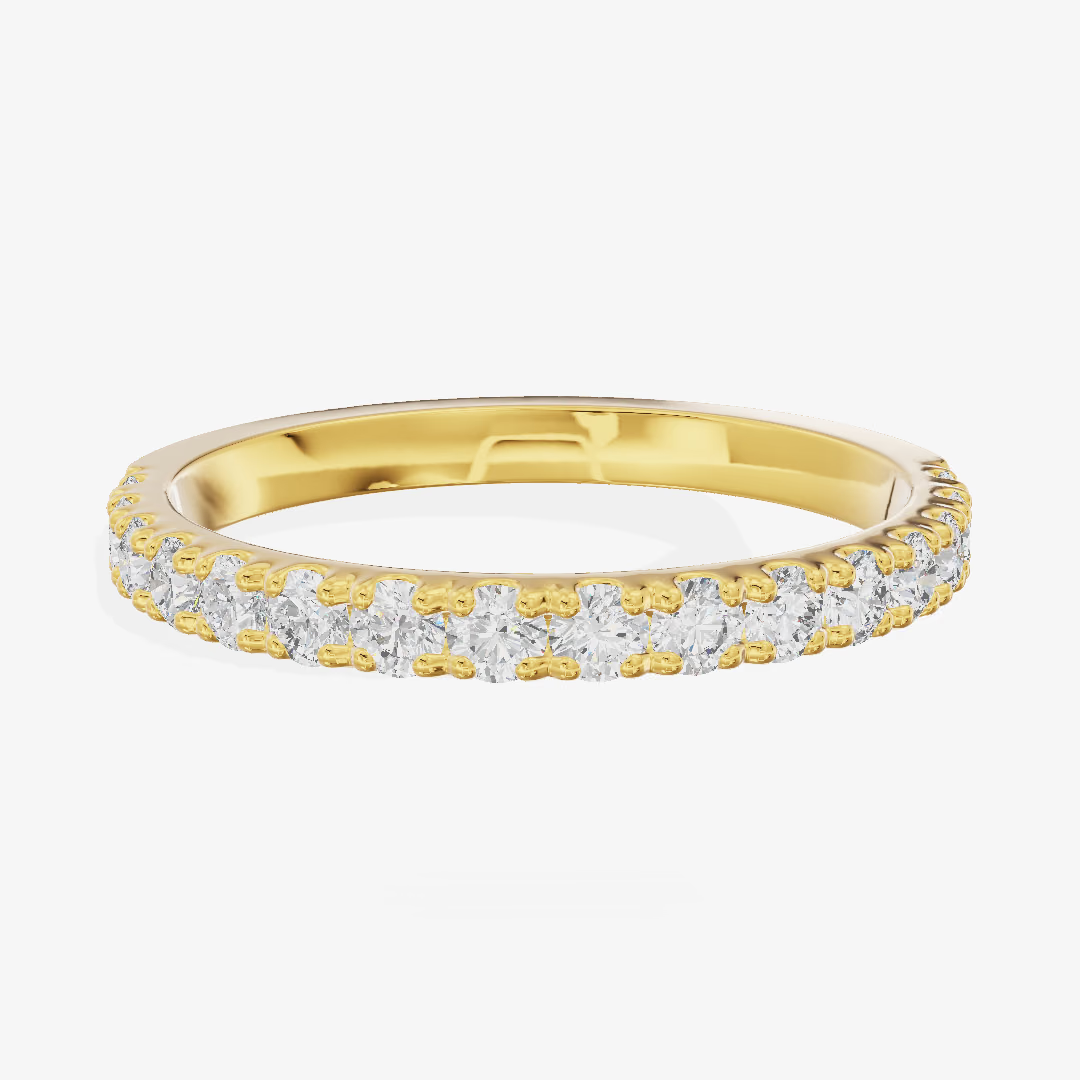 Low Profile Eternity Round Engagement Ring (3/8 ct. tw.) in 18K Yellow Gold