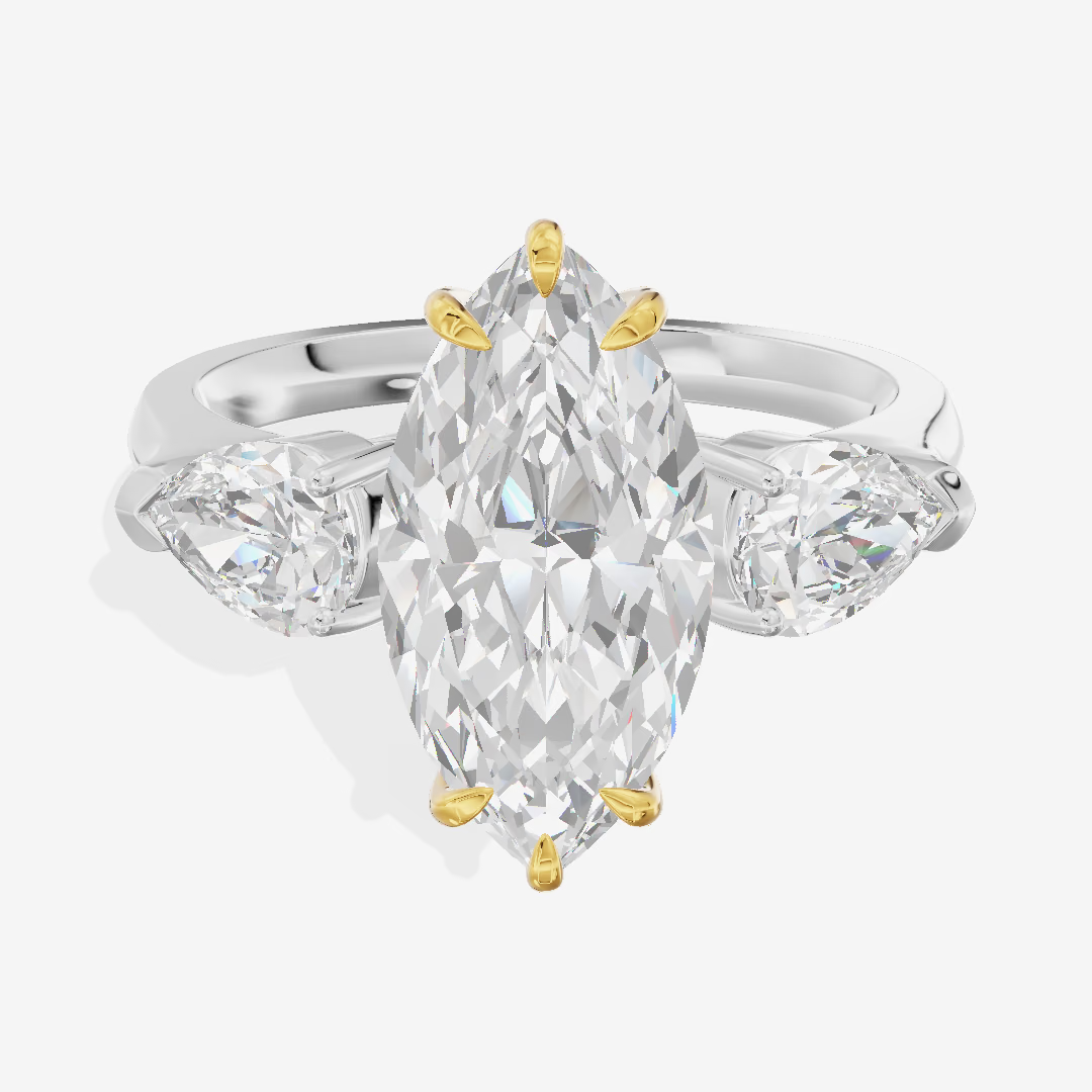 Three Stone Marquise Engagement Ring