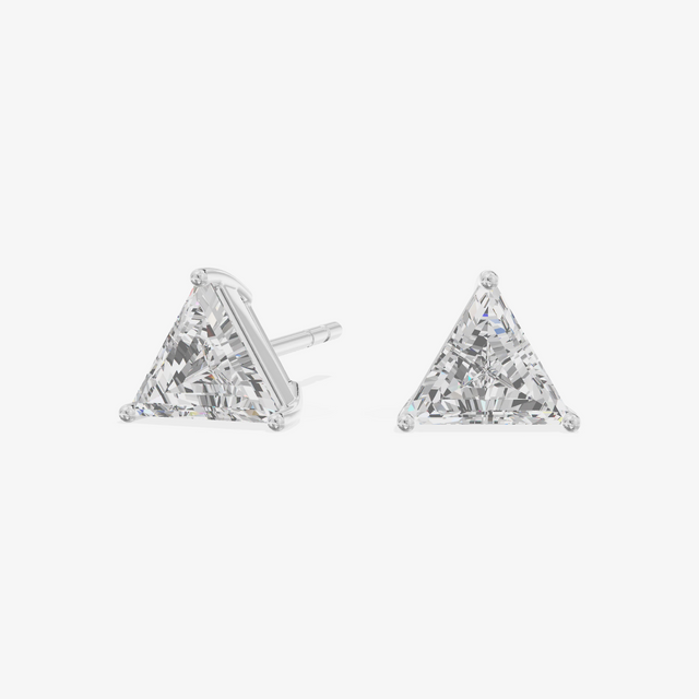 Trillion Solitaire Stud Earrings (2.07 ct. tw.) in 18K White Gold
