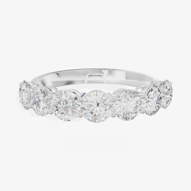 Shared Prong Half Eternity Round Diamond Band (1.57 ct. tw.) in 18K White Gold
