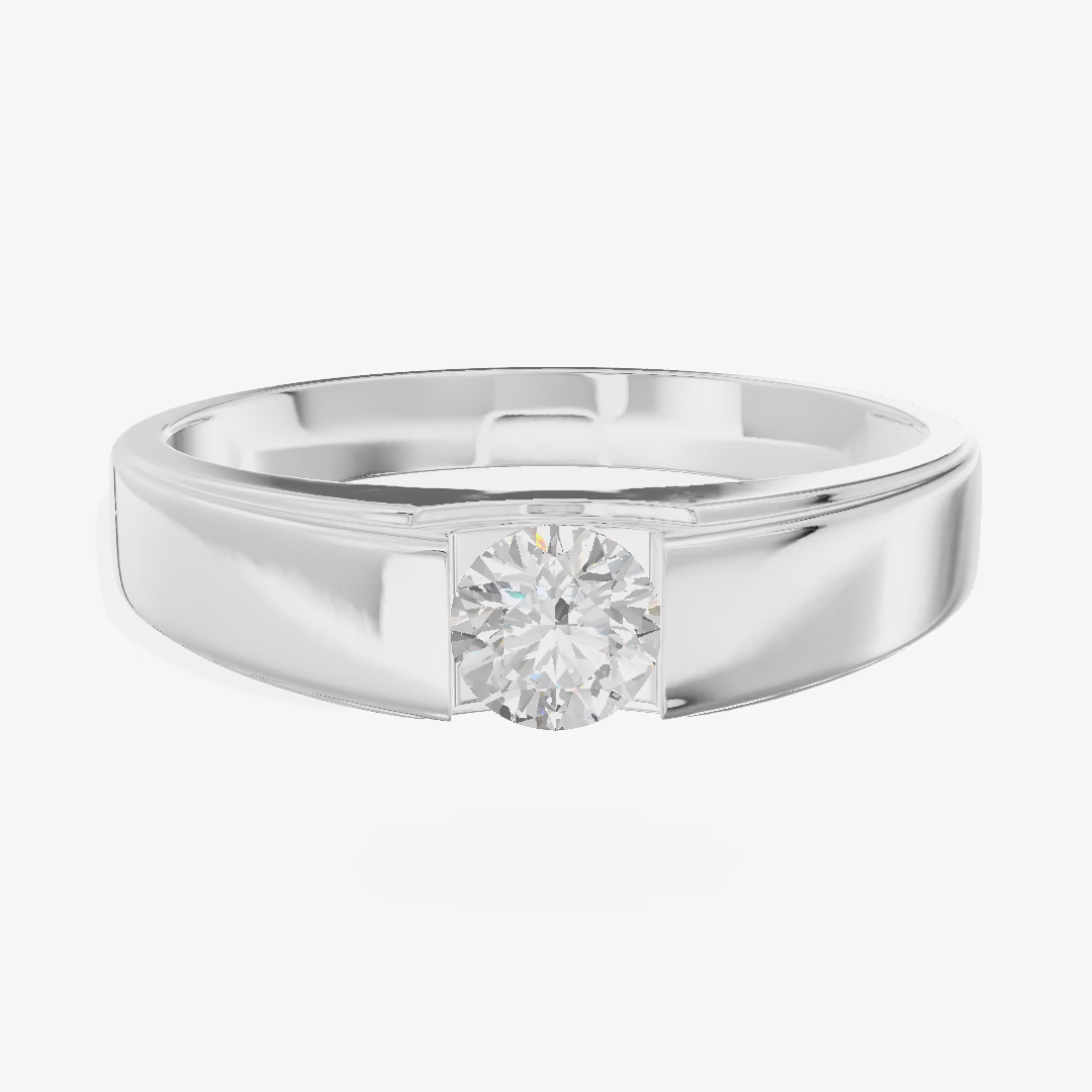 Low Profile Round Wedding Band (1/3 ct.) in 18K White Gold