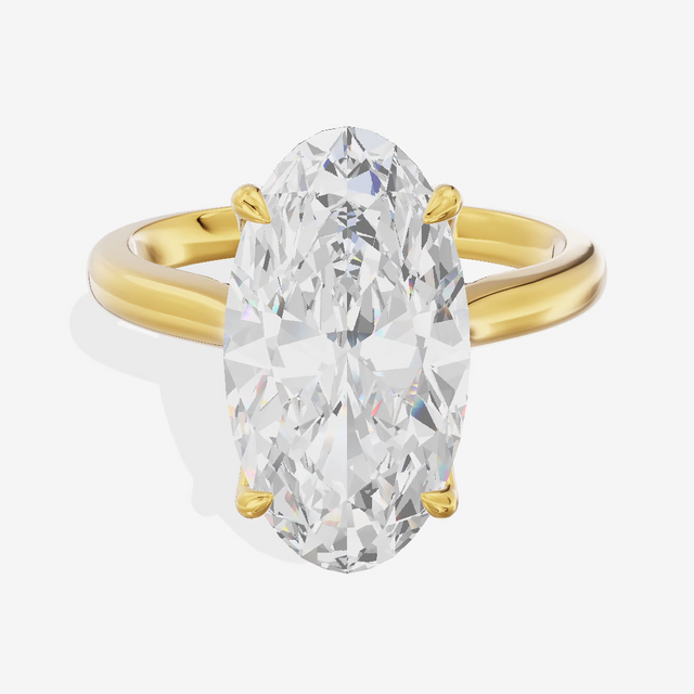 East-West Oval Twist Hidden Halo Engagement Ring (3.01 ct. tw.) in 14K Yellow Gold