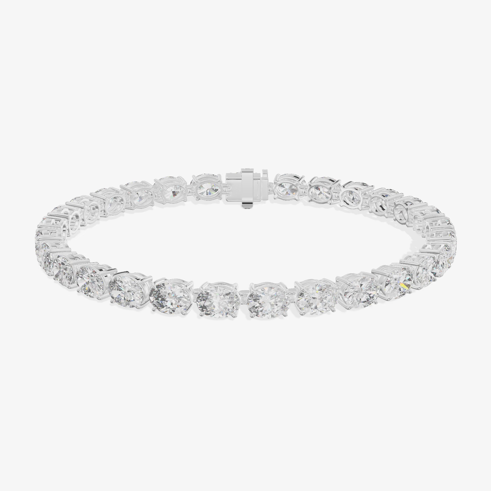 Oval Tennis Bracelet (6.57 ct. tw.) in 18K White Gold