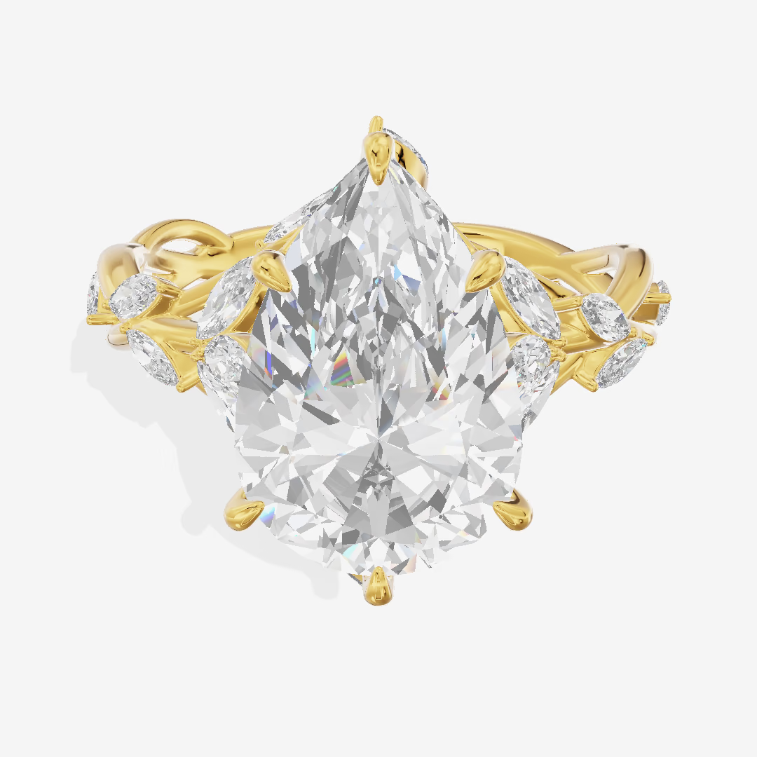 Vine Marquise Pear Engagement Ring (3.06 ct. tw.) in 14K Yellow Gold
