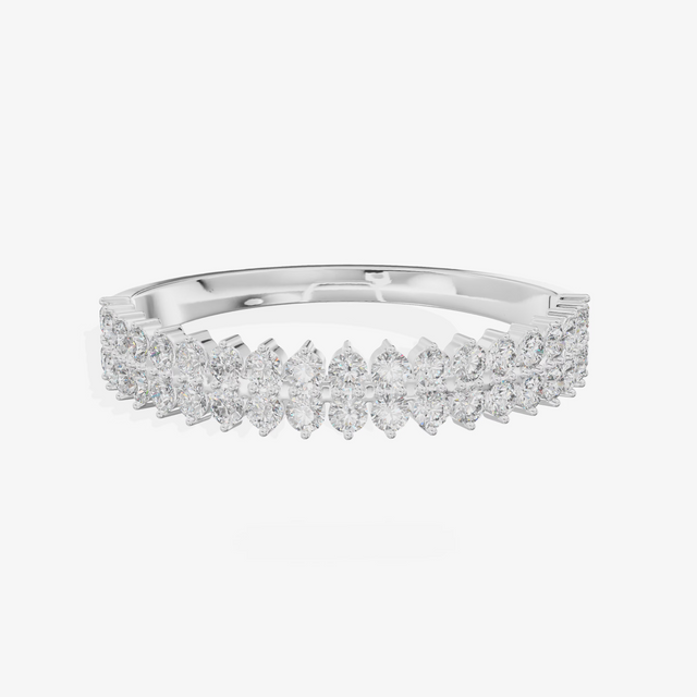 Two Row Half Eternity Diamond Band (1/2 ct. tw.) in 18K White Gold