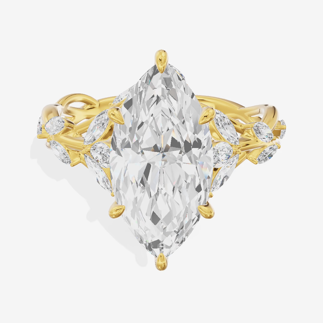 Cluster Twist Marquise Engagement Ring (3.02 ct. tw.) in 14K Yellow Gold