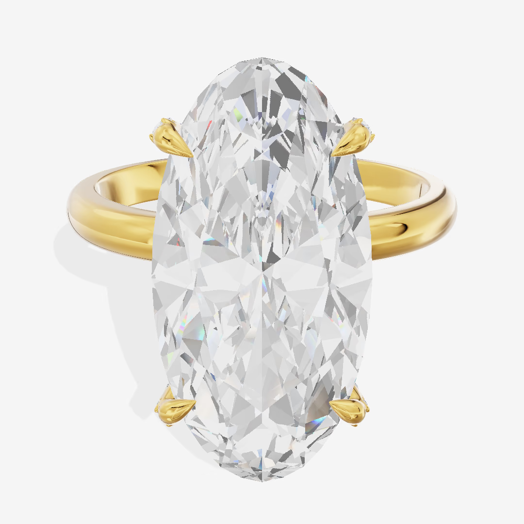 Hidden Halo Oval Engagement Ring (5.01 ct. tw.) in 14K Yellow Gold
