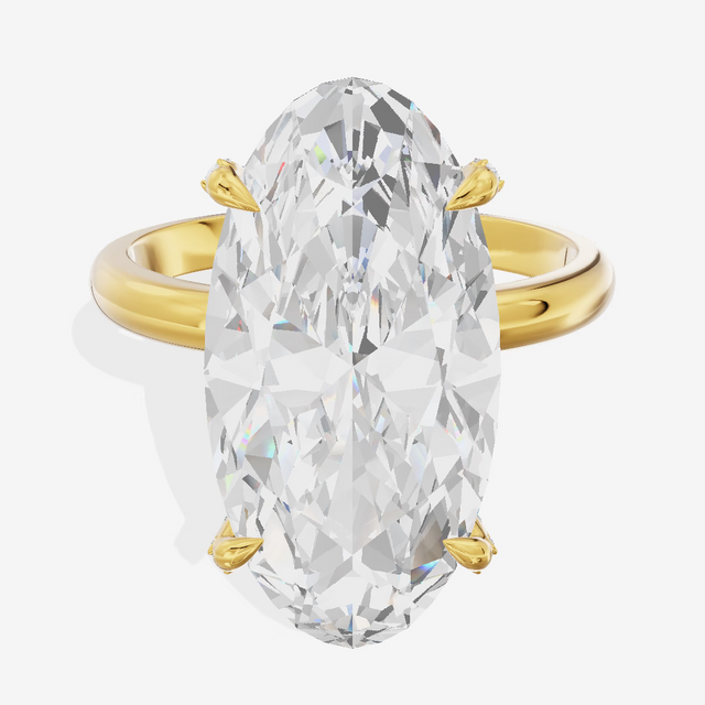 Hidden Halo Oval Engagement Ring (5.01 ct. tw.) in 14K Yellow Gold