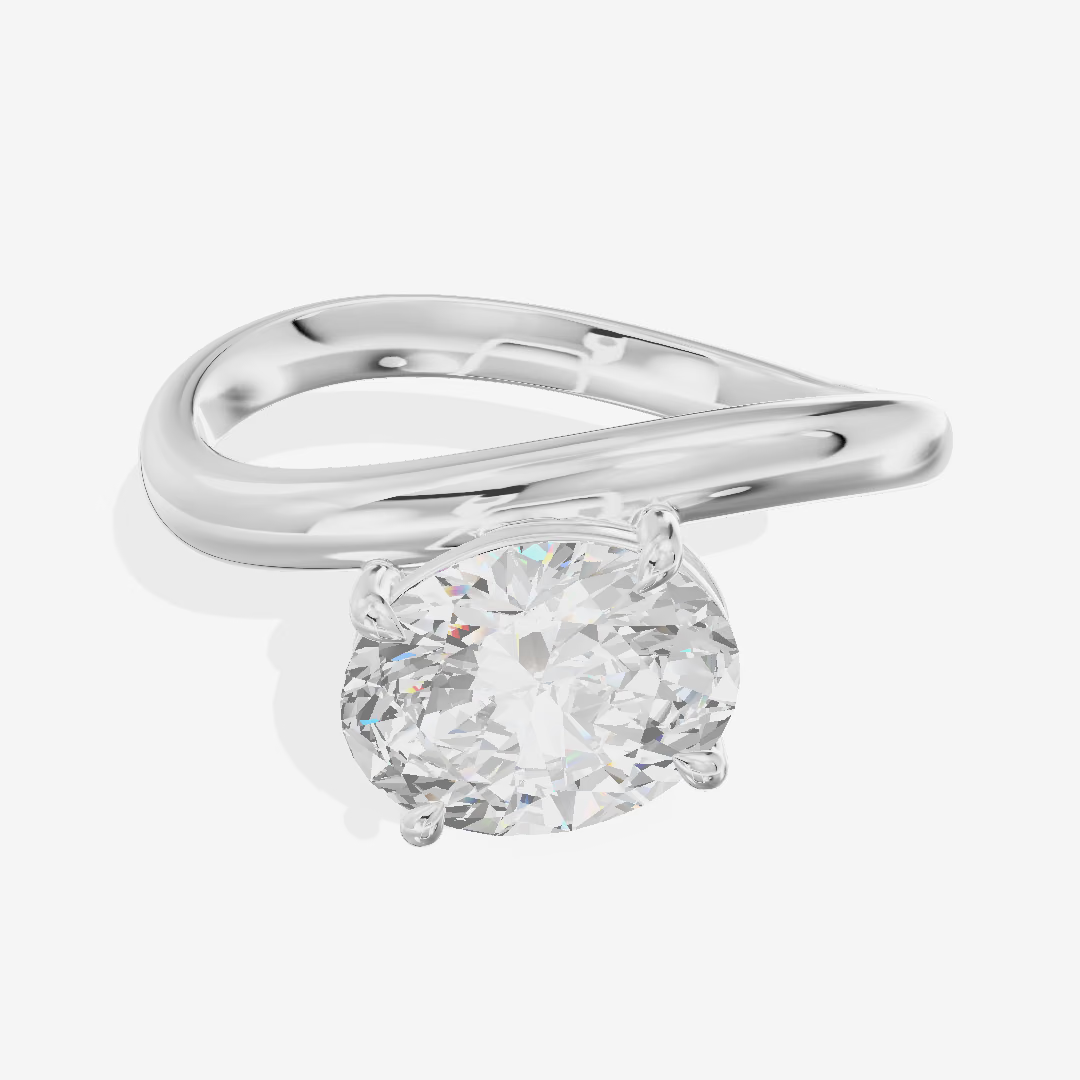 Solitaire Twist Oval Engagement Ring (1.09 ct.) in 14K White Gold