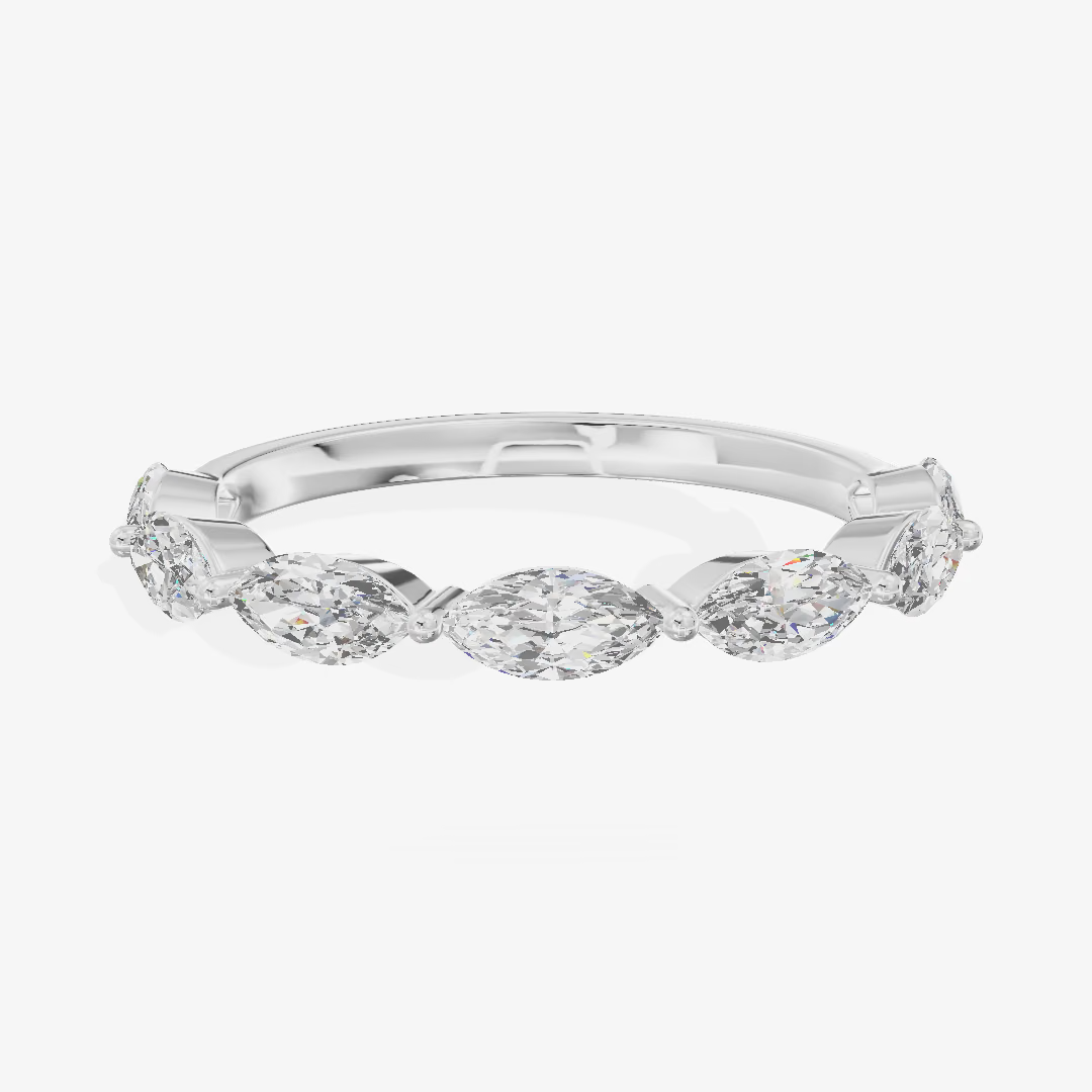 Marquise Half Eternity Diamond Band (7/8 ct. tw.) in 14K White Gold
