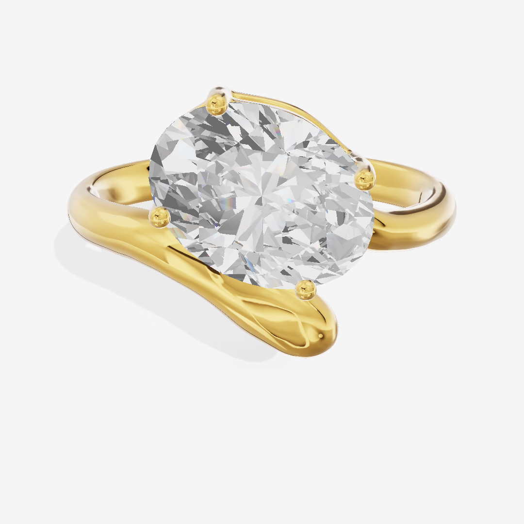 Bypass Oval Engagement Ring (2.35 ct.) in 18K Yellow Gold