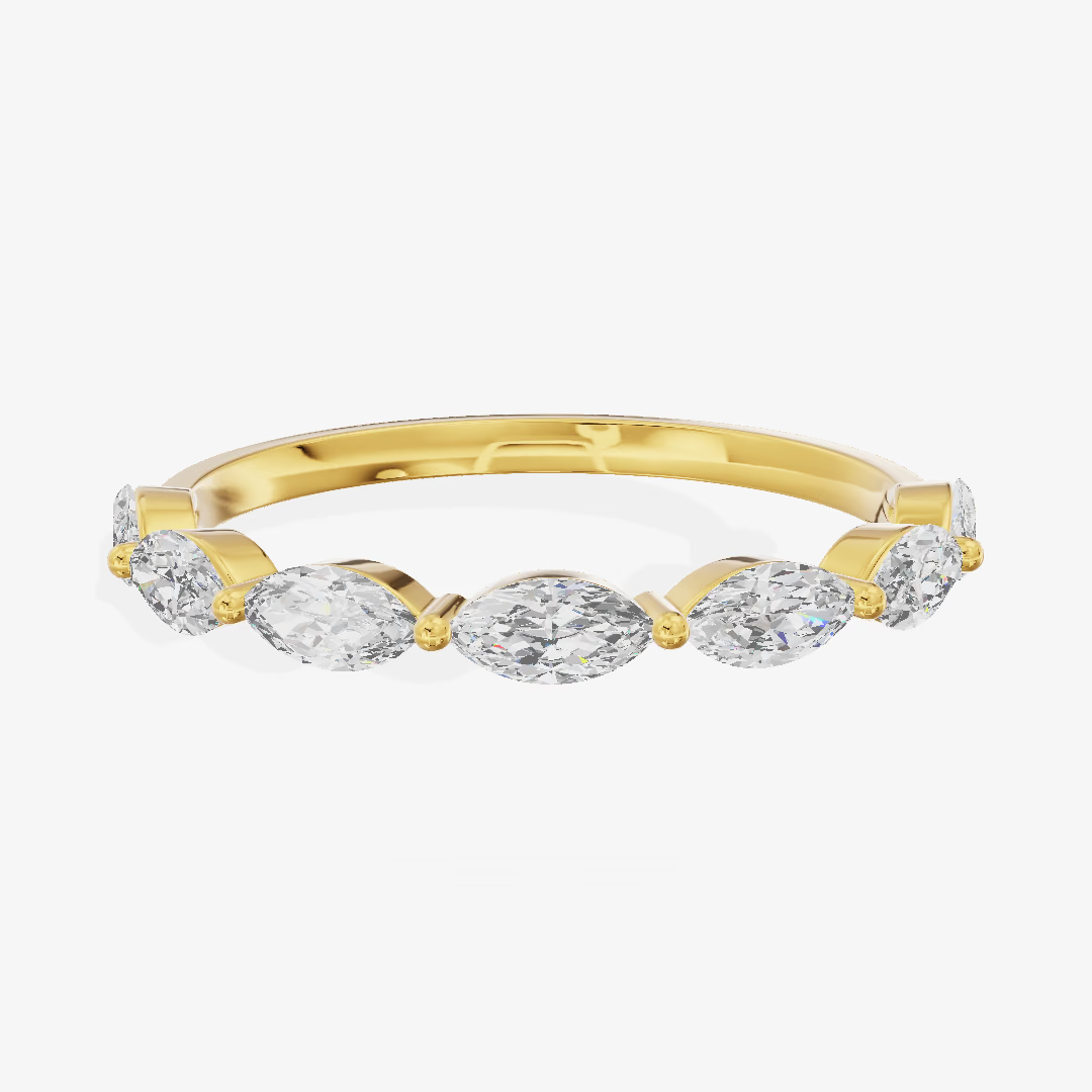 Marquise Half Eternity Diamond Band (1/2 ct. tw.) in 14K Yellow Gold