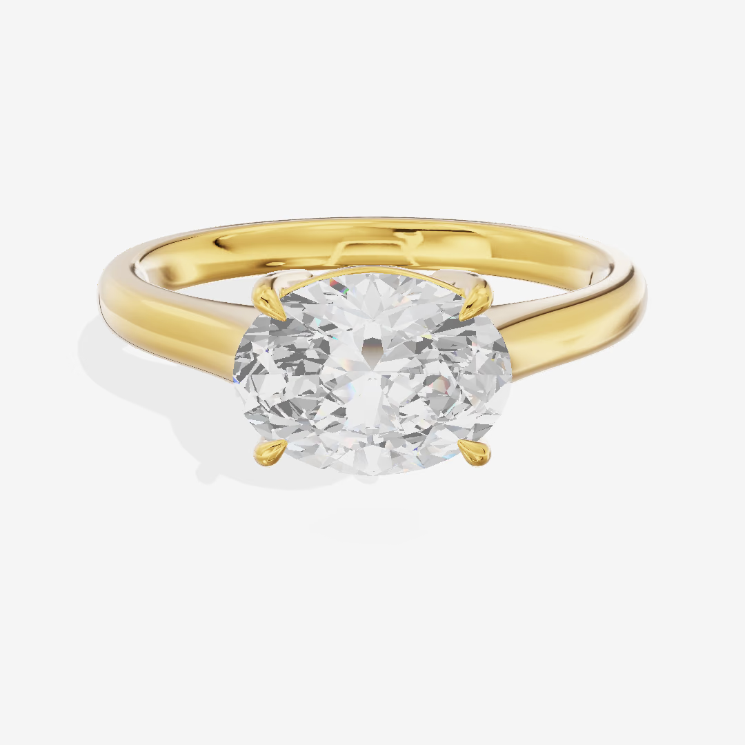 Solitaire Oval Engagement Ring (1.16 ct.) in 18K Yellow Gold