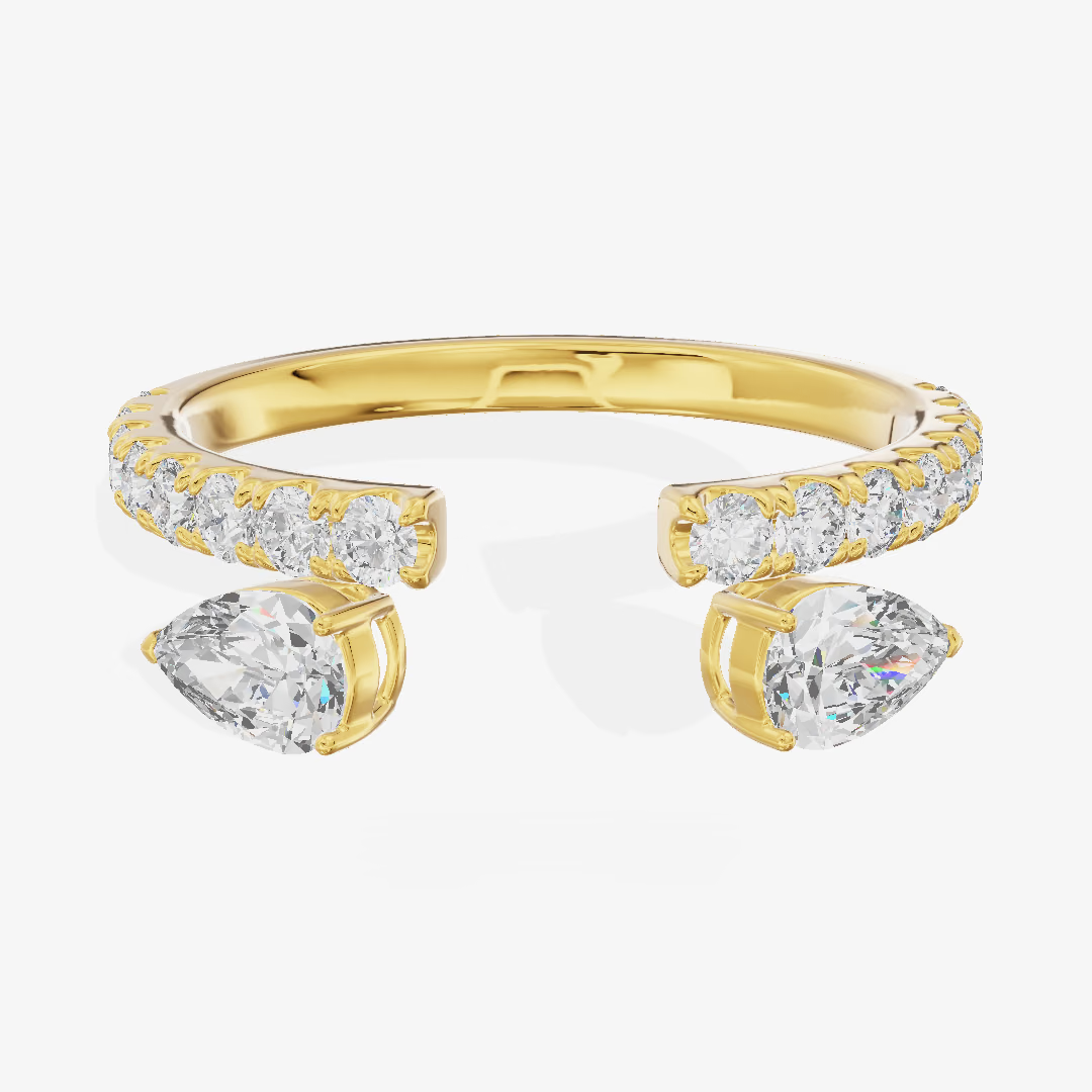 Pear Open Cuff Diamond Band (3/4 ct. tw.) in 18K Yellow Gold