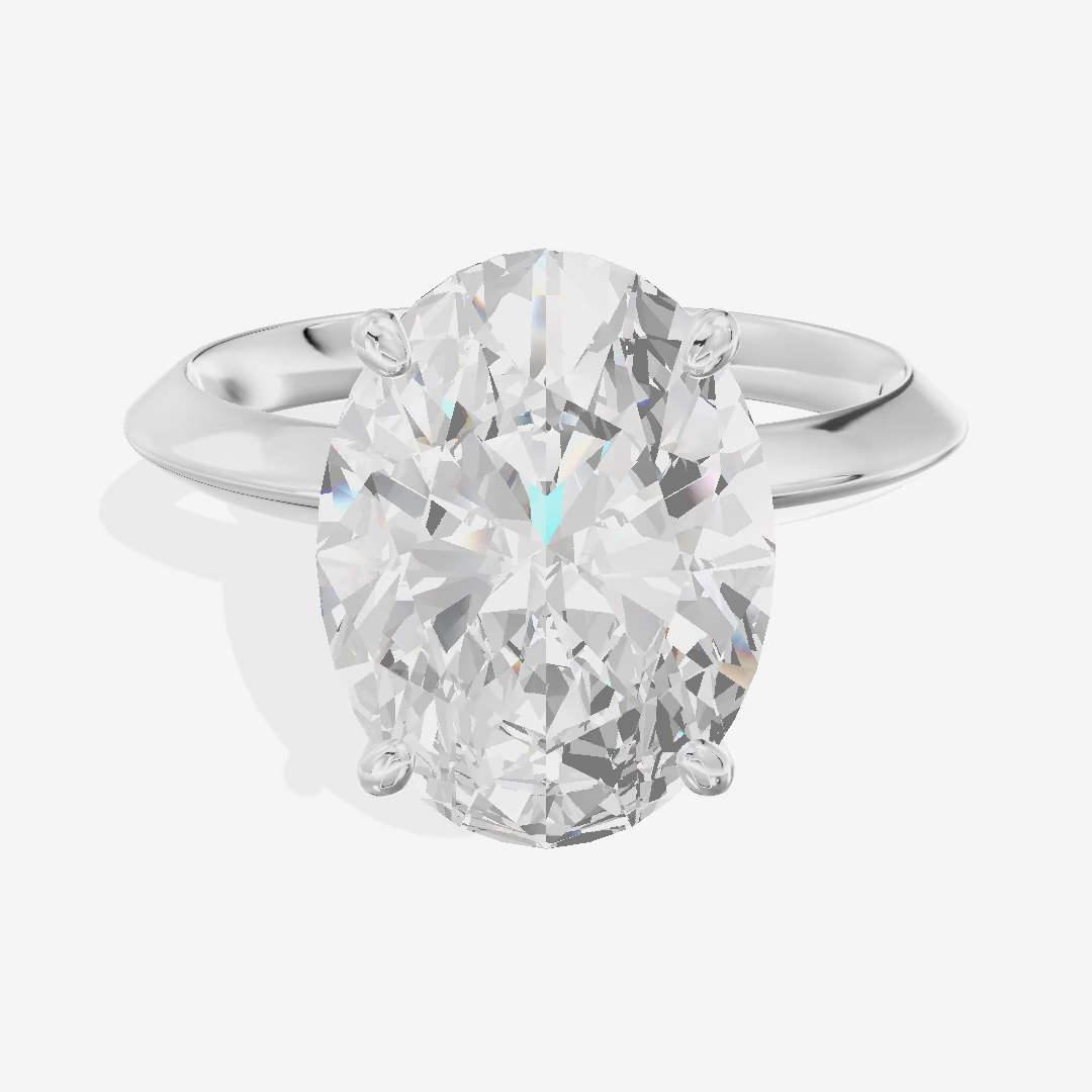 Cathedral Solitaire Oval Engagement Ring (3.26 ct.) in Platinum