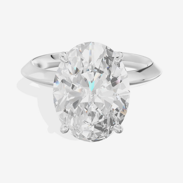 Cathedral Solitaire Oval Engagement Ring (3.26 ct.) in Platinum