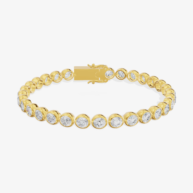Bezel Round Tennis Bracelet (5.09 ct. tw.) in 18K Yellow Gold