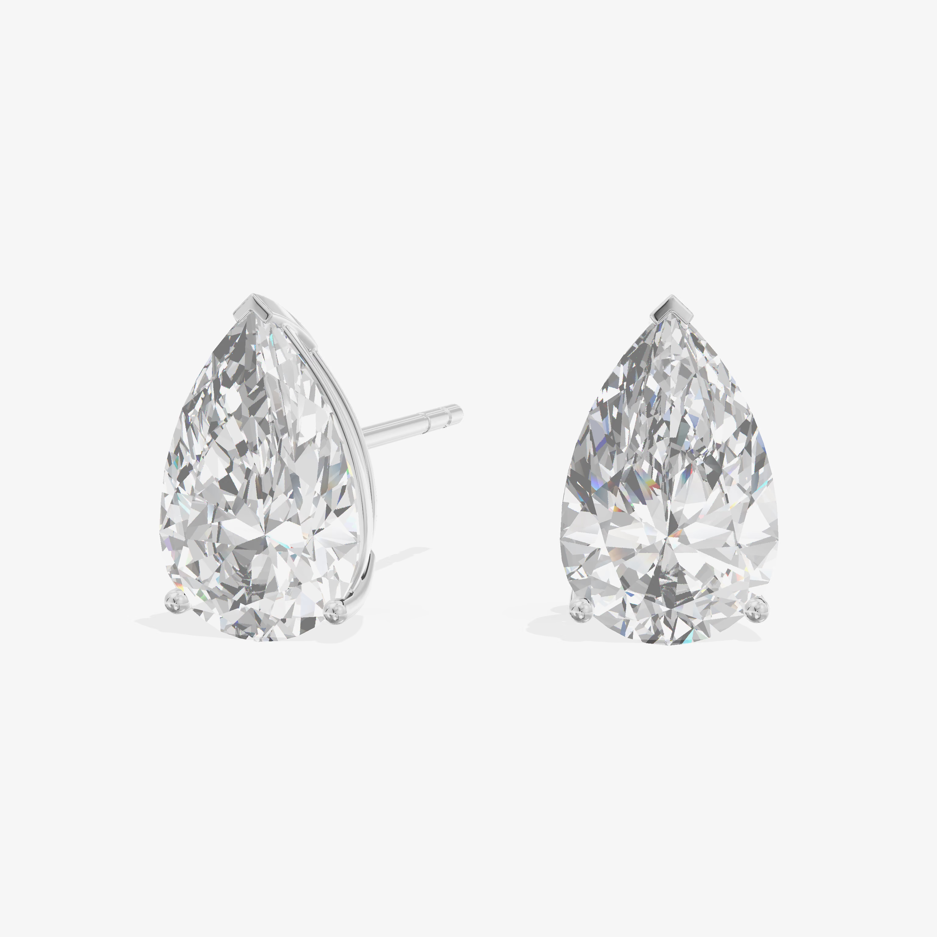 Pear Solitaire Stud Earrings (1.59 ct. tw.) in 18K White Gold