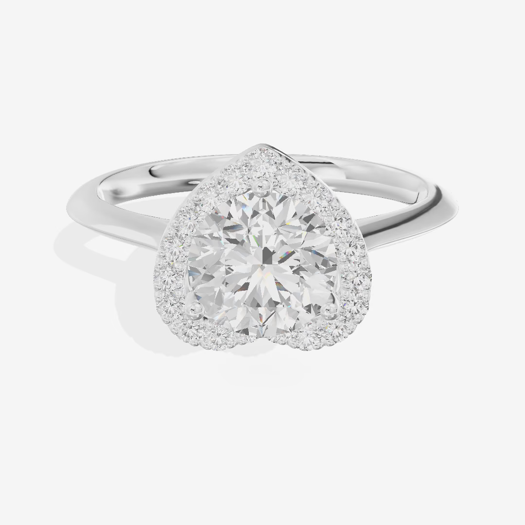 Halo Round Engagement Ring (1.04 ct. tw.) in 18K White Gold