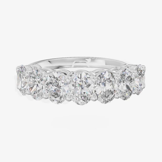 Shared Prong Half Eternity Oval Diamond Band (1.46 ct. tw.) in 18K White Gold