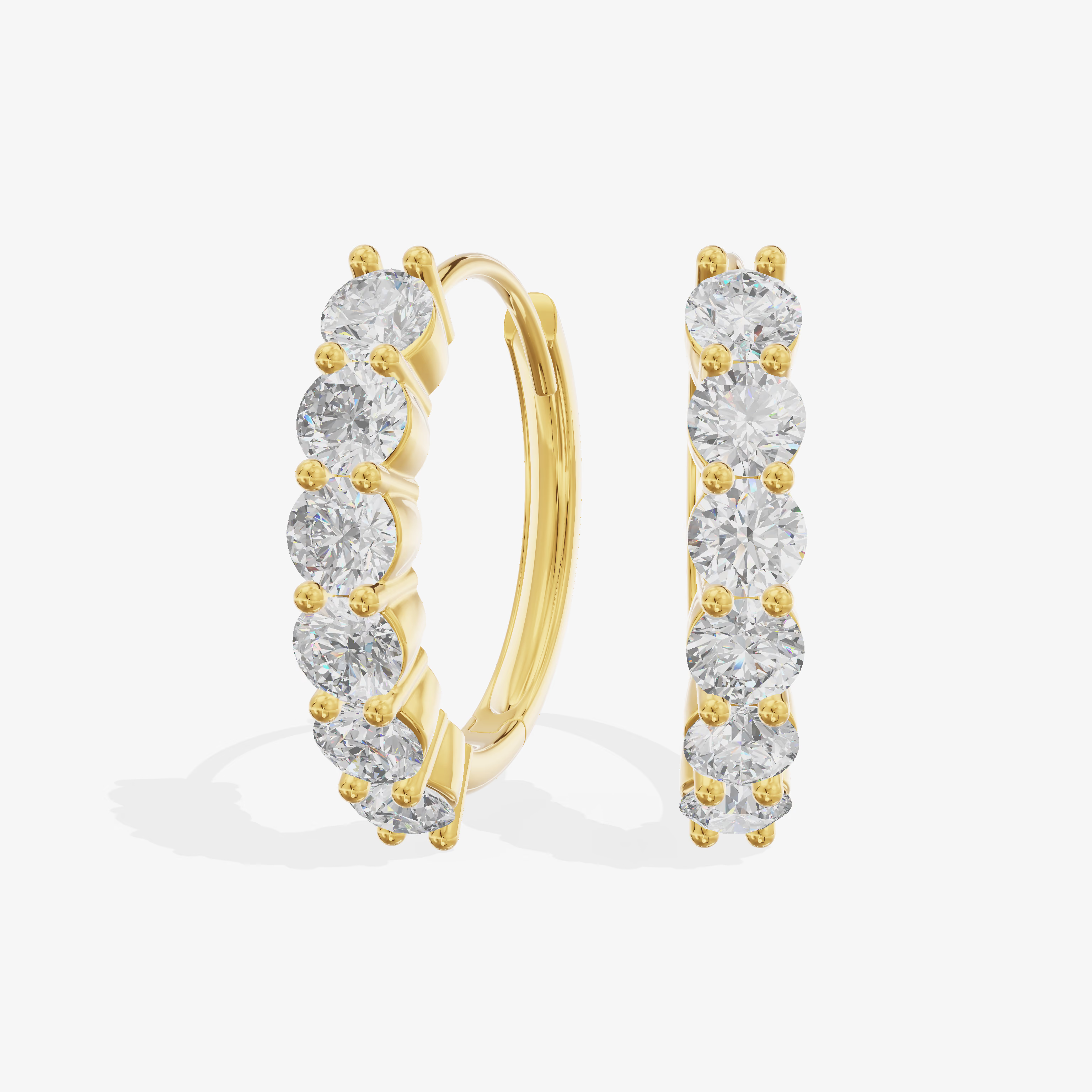 Graduated Round Hoop Earrings (5/8 ct. tw.) in 18K Yellow Gold