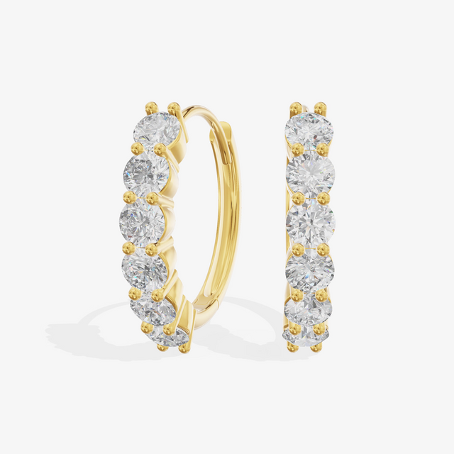 Graduated Round Hoop Earrings (5/8 ct. tw.) in 18K Yellow Gold