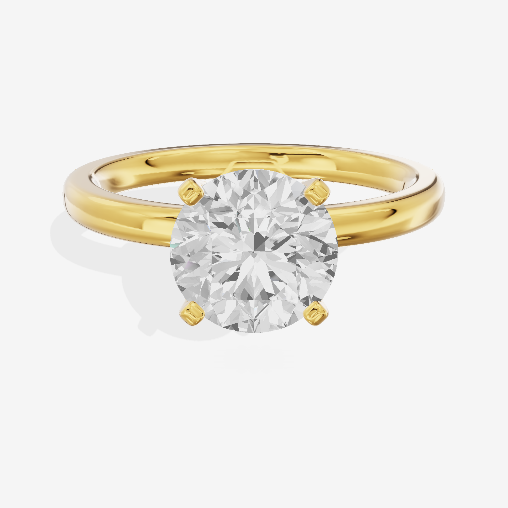 Sincere 2mm Round Solitaire Engagement Ring in 14K Yellow Gold