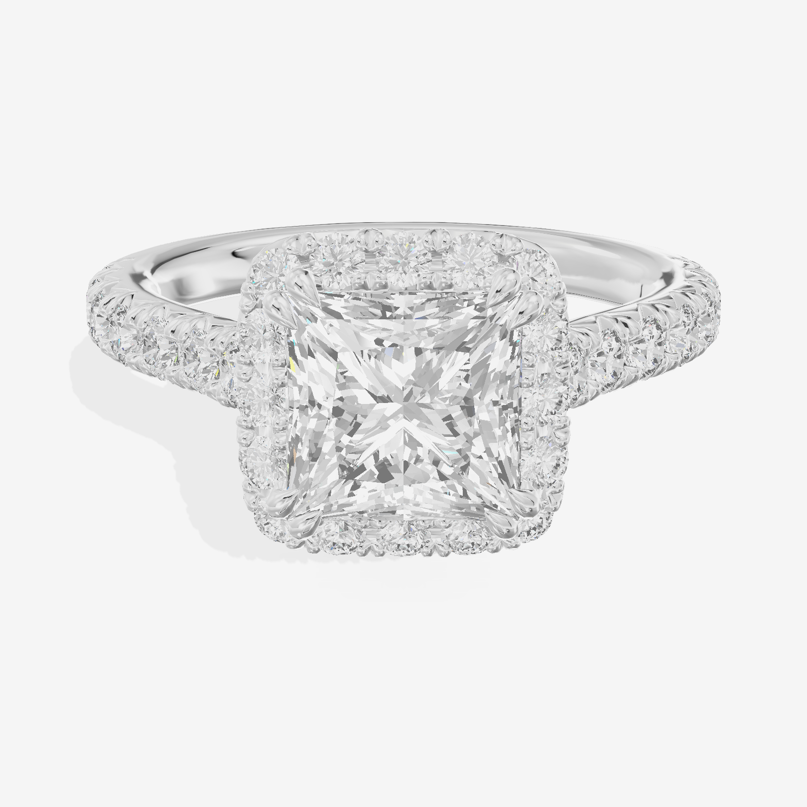 One of One Halo Princess Engagement Ring (3/4 ct. tw.) in 18K White Gold