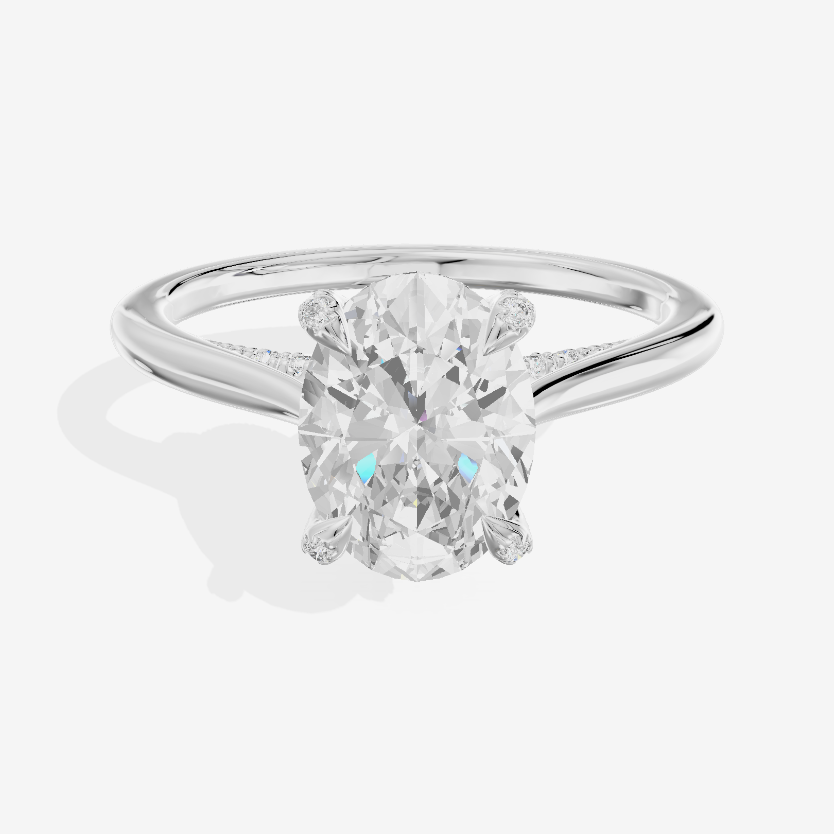 Grand Vowsae Oval Engagement Ring with Side Stones (1/5 ct. tw.) in Platinum