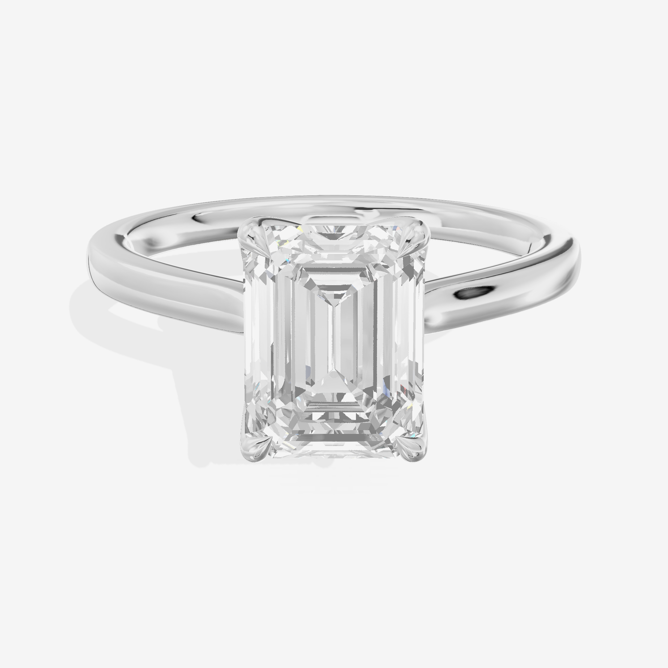 Pendulae Ring 1.8mm Emerald Solitaire Engagement Ring in Platinum