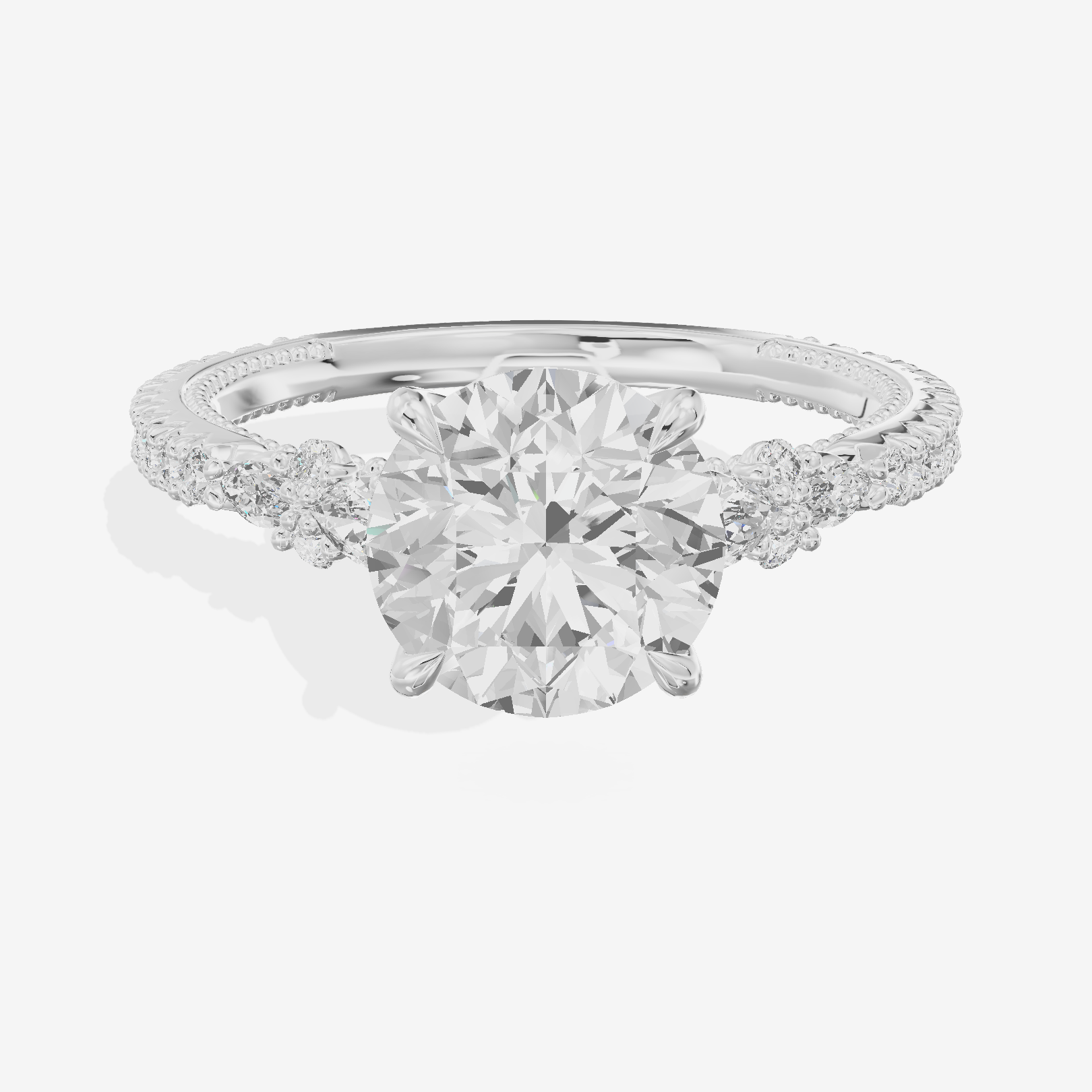 Trueheart Round Engagement Ring with Side Stones (2/5 ct. tw.) in Platinum