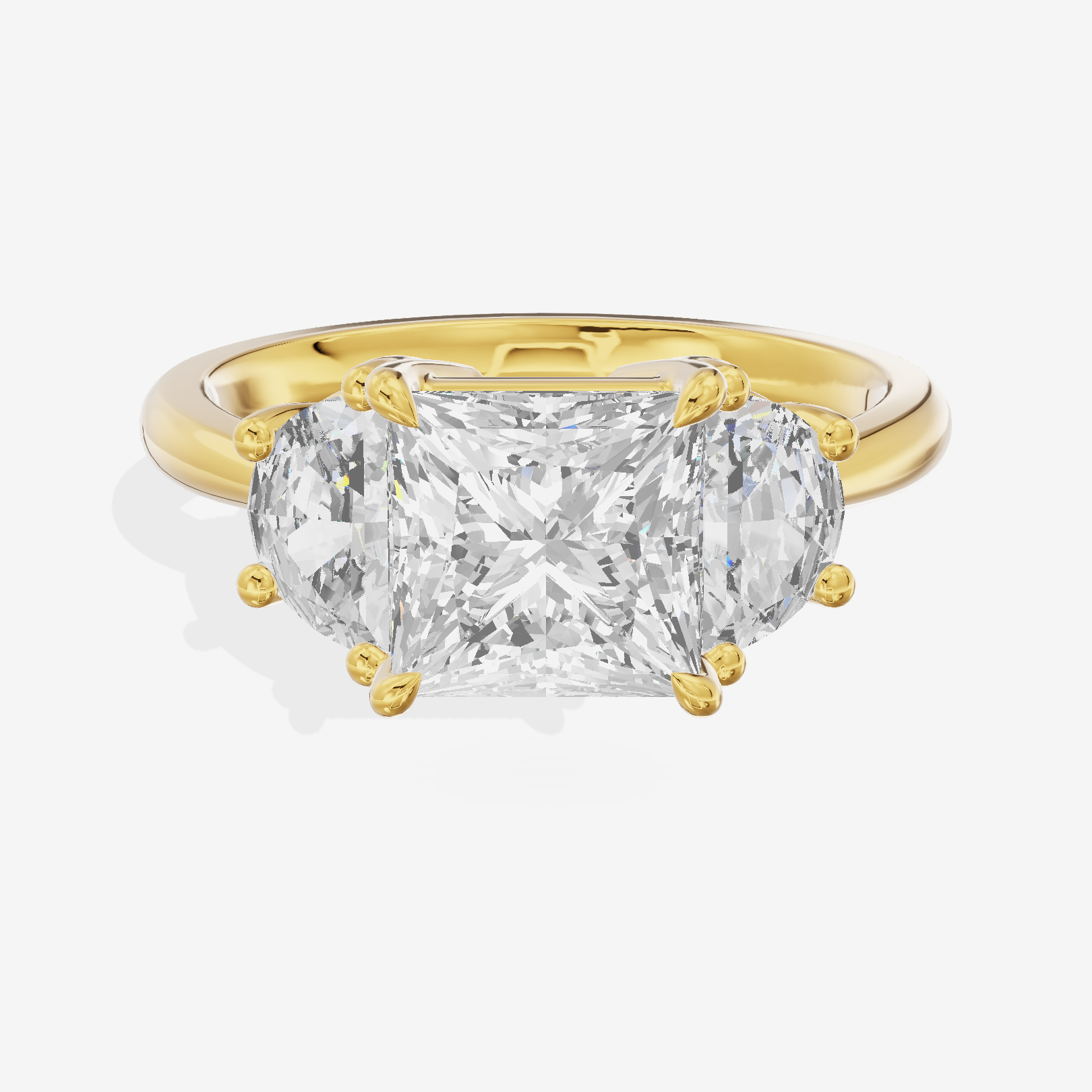 Classic Liviana Princess Three Stone Engagement Ring (1/4 ct. tw.) in 18K Yellow Gold