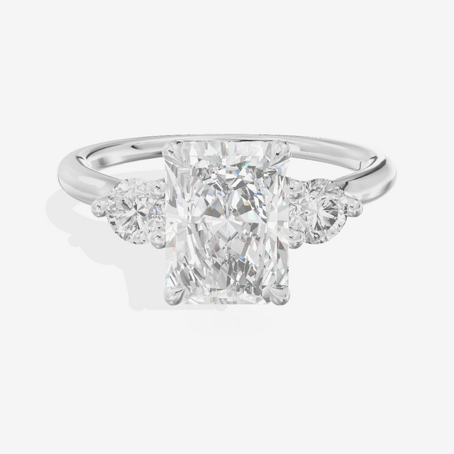 Eternal Vowsae Three Stone Radiant Engagement Ring (1/3 ct. tw.) in 18K White Gold
