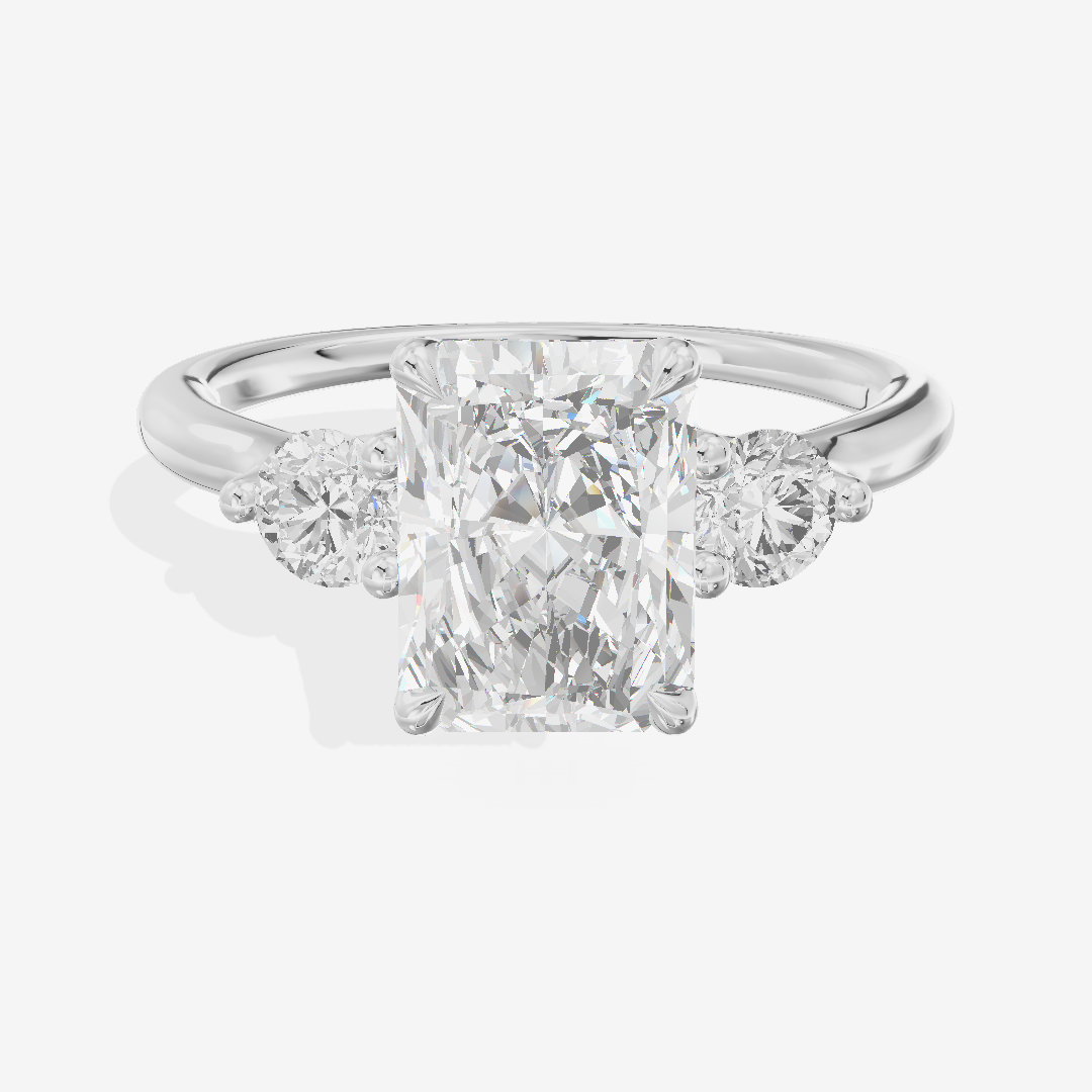 Eternal Vowsae Three Stone Radiant Engagement Ring (1/3 ct. tw.) in 18K White Gold
