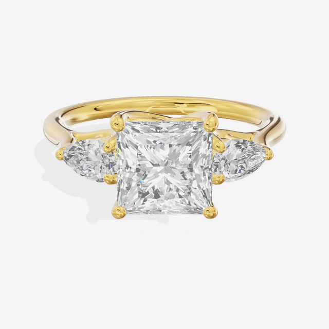 Grand Vowsae Three Stone Princess Engagement Ring (2/5 ct. tw.) in 18K Yellow Gold