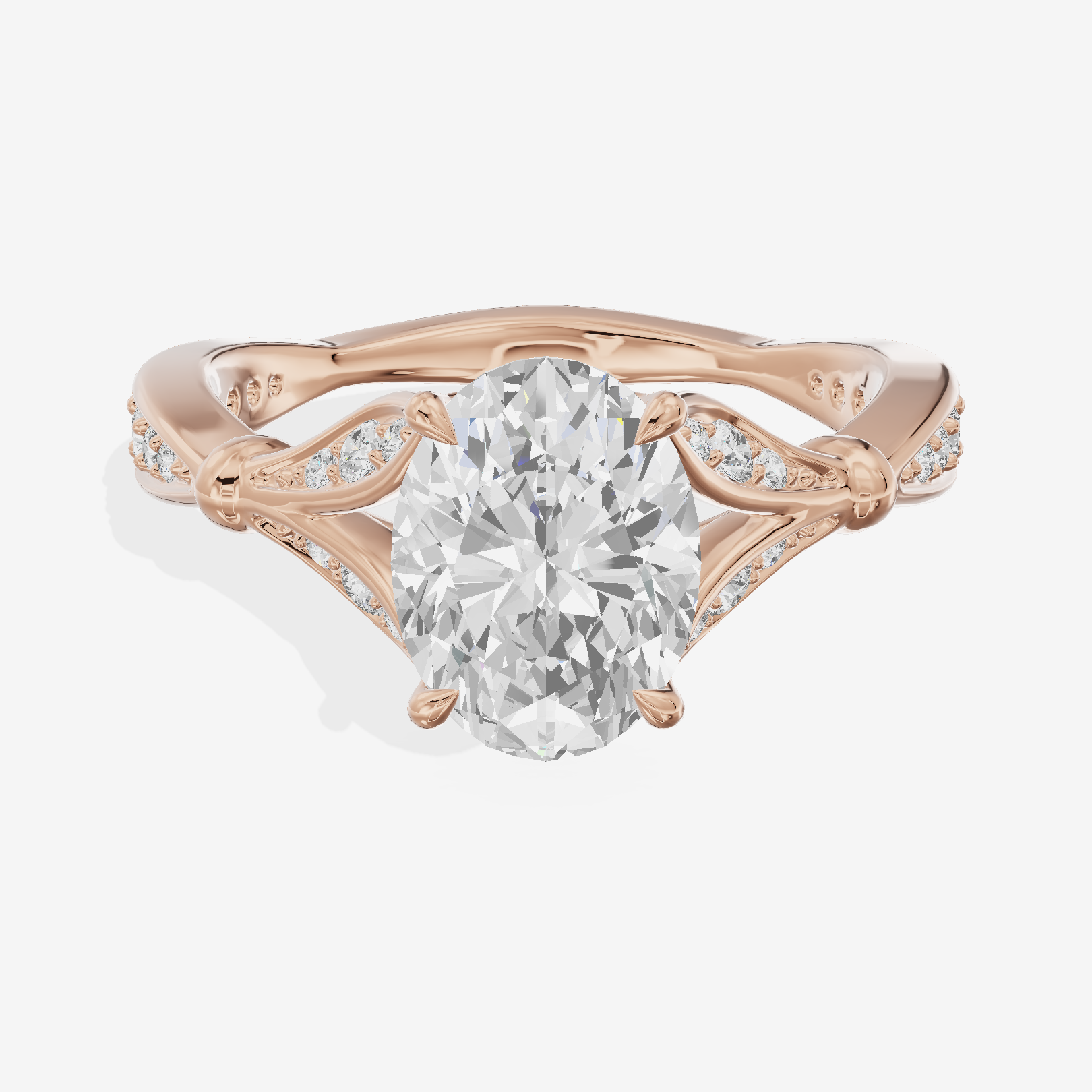 Sincere Bezel 1.8mm Oval Solitaire Engagement Ring in 18K Rose Gold