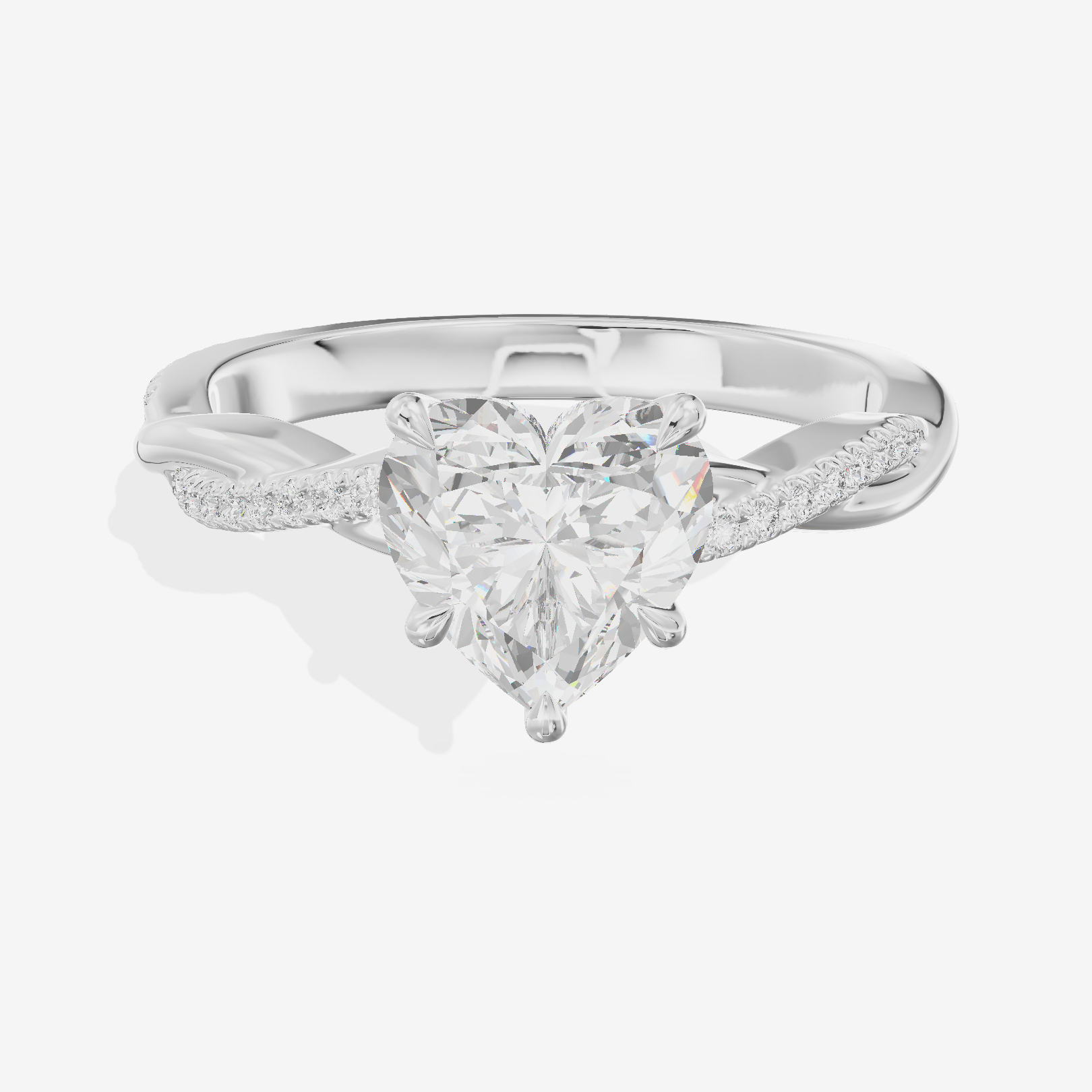 Petite Lumera Heart Pavé Engagement Ring (1/8 ct. tw.) in 14K White Gold