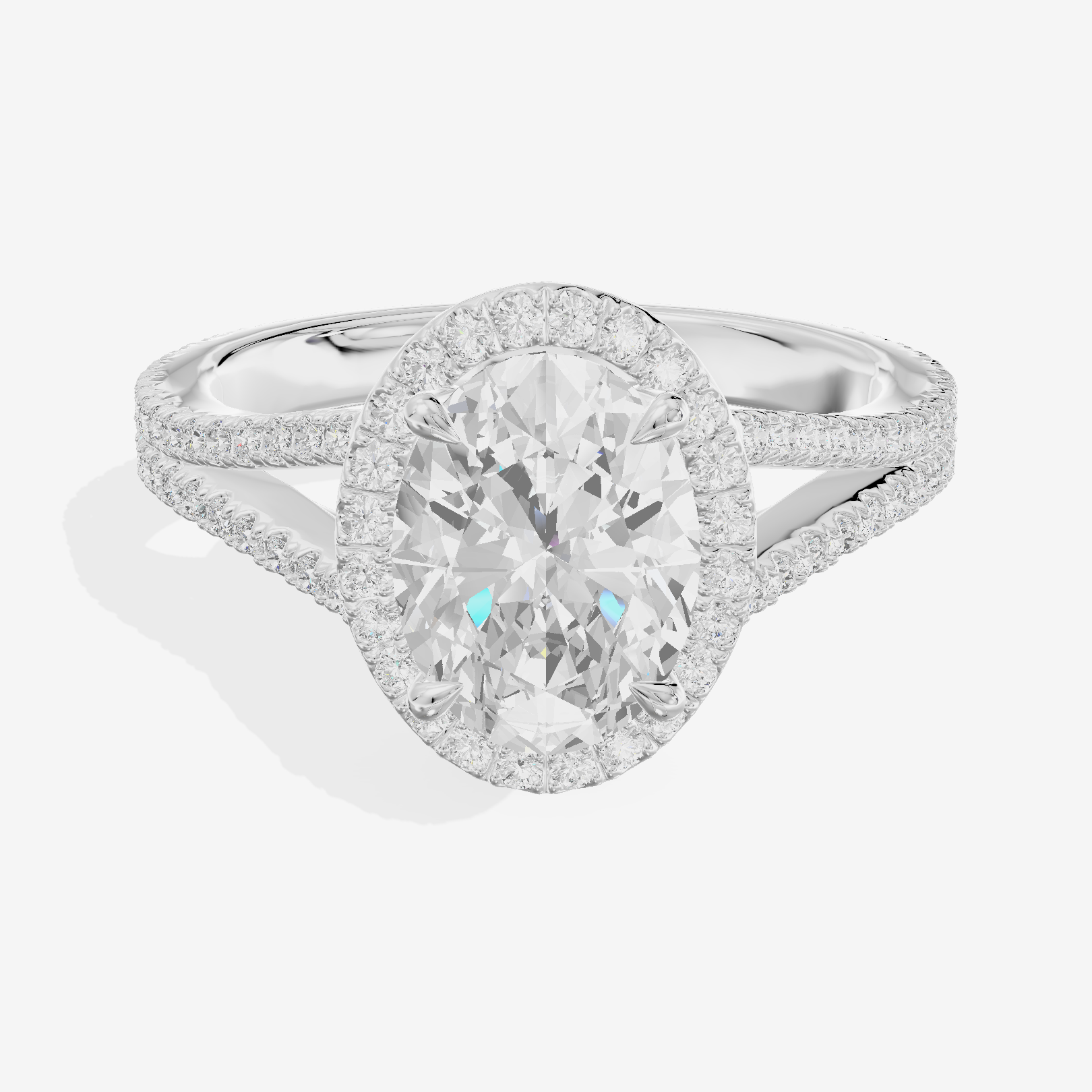 Vintage Adorae Oval Hidden Halo Engagement Ring (2/5 ct. tw.) in 18K White Gold