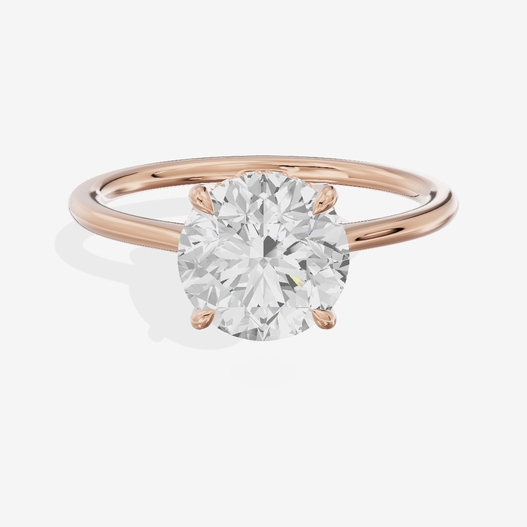 Liviana Three Stone Round Engagement Ring (1/4 ct. tw.) in 14K Rose Gold