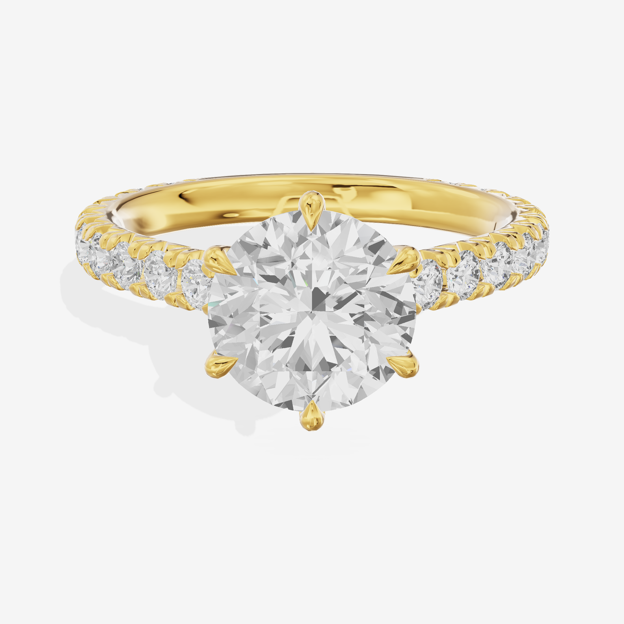 Tender Trueheart Round Engagement Ring with Side Stones (1/2 ct. tw.) in 14K Yellow Gold
