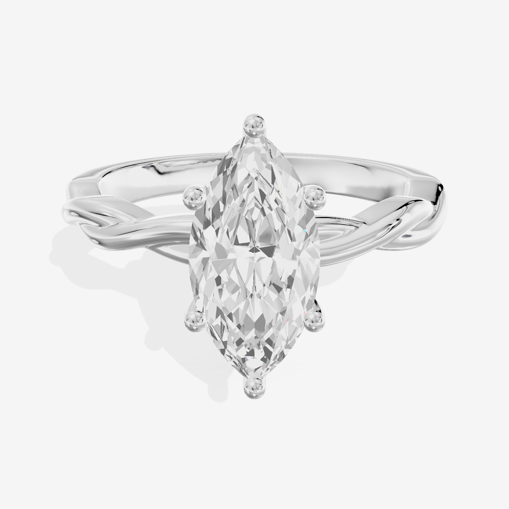 Twine Hidden Halo Marquise Engagement Ring (1/20 ct. tw.) in 14K White Gold