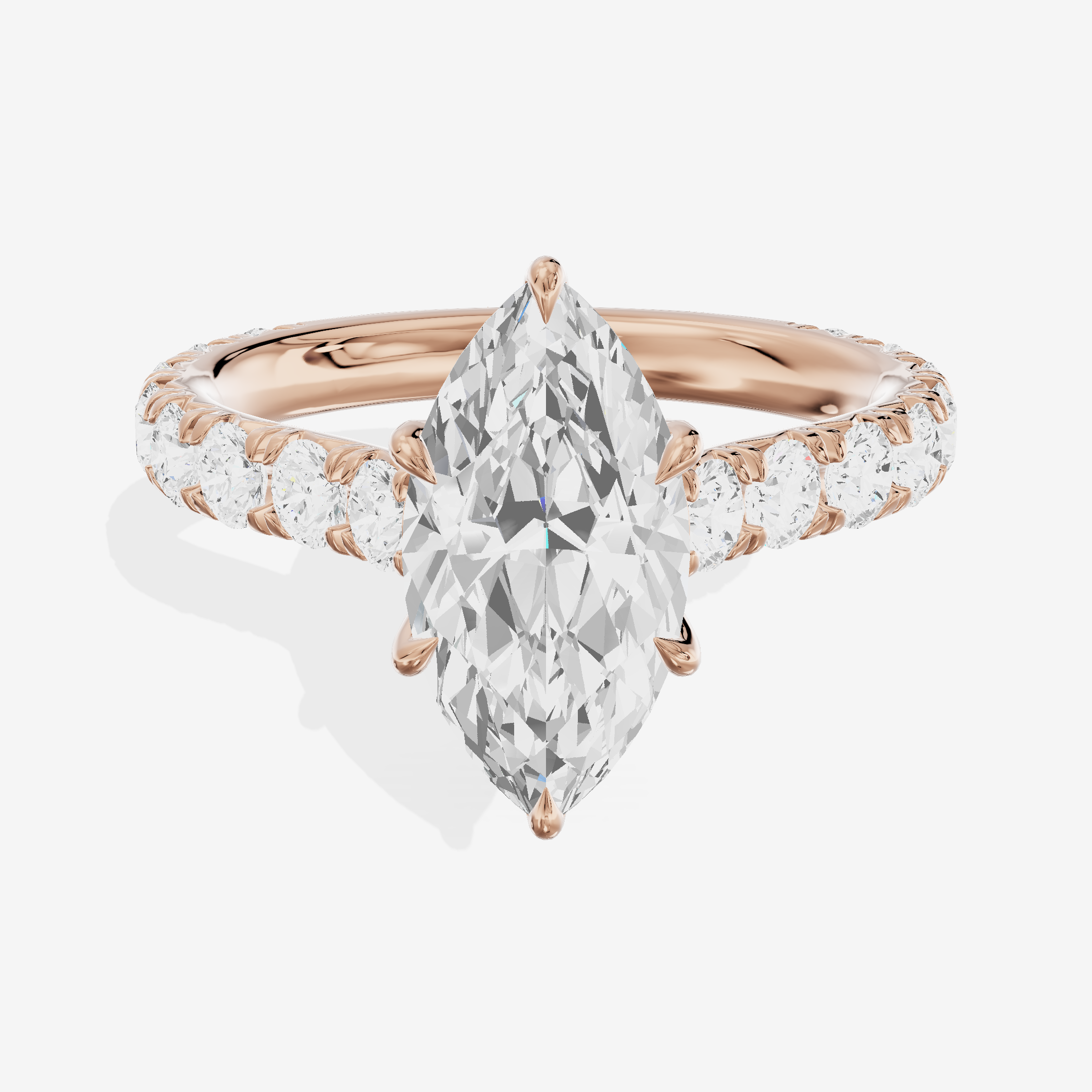 Twine Marquise Engagement Ring with Side Stones (7/8 ct. tw.) in 14K Rose Gold
