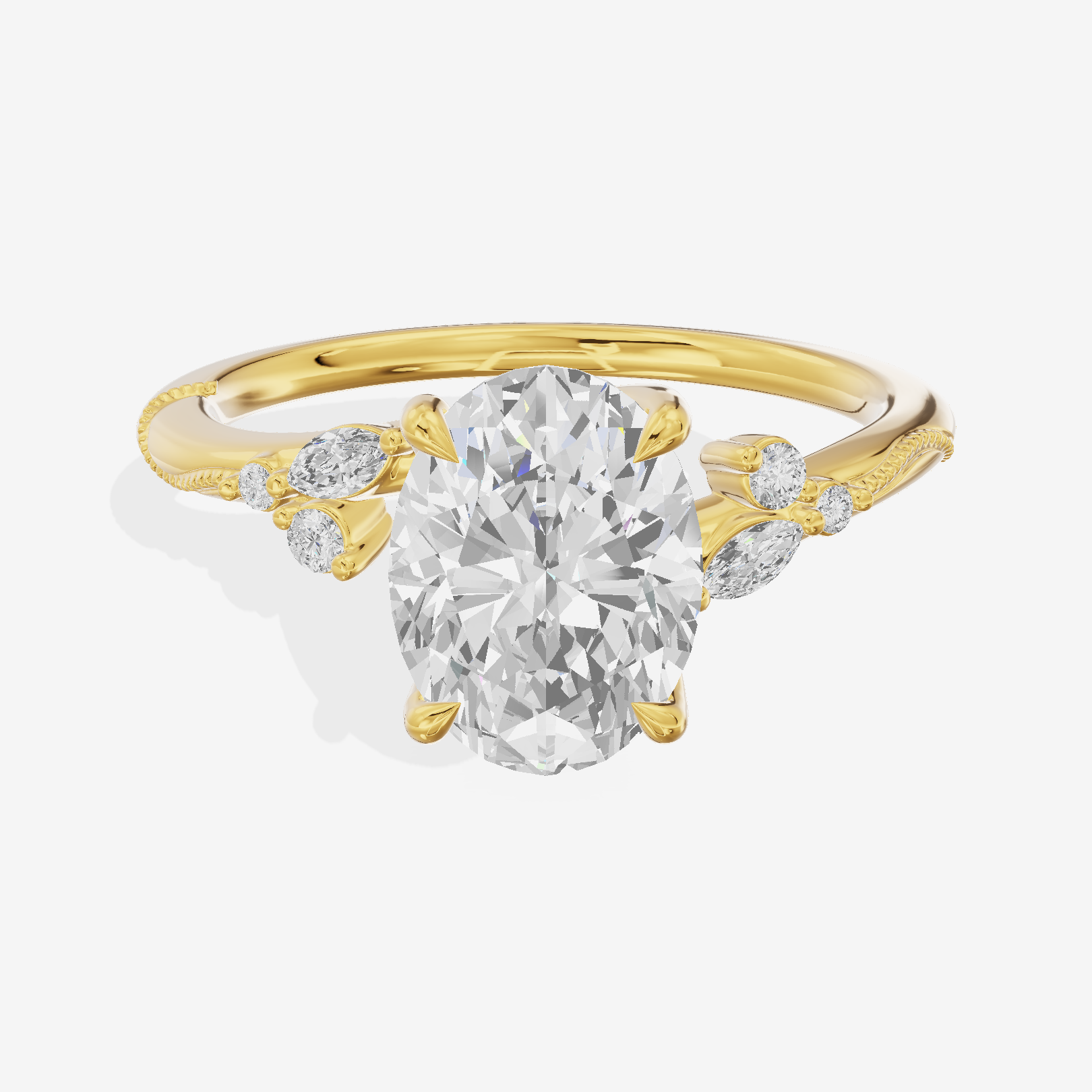 Vintage Lumera Oval Engagement Ring (1/10 ct. tw.) in 18K Yellow Gold