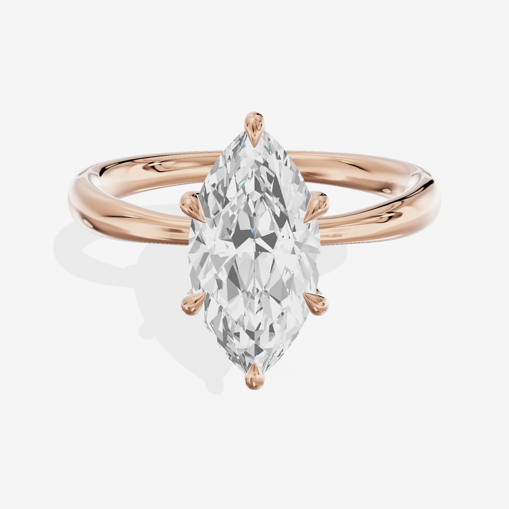 Classic Aimora 2.7mm Marquise Solitaire Engagement Ring in 14K Rose Gold