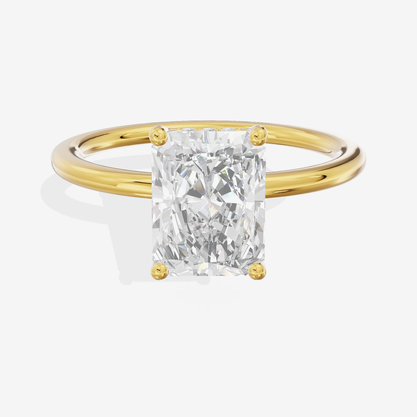 Reverya Hidden Halo Radiant Engagement Ring (1/20 ct. tw.) in 14K Yellow Gold