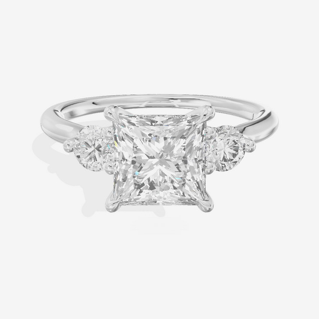 Eternal Vowsae Three Stone Princess Engagement Ring (1/3 ct. tw.) in 18K White Gold