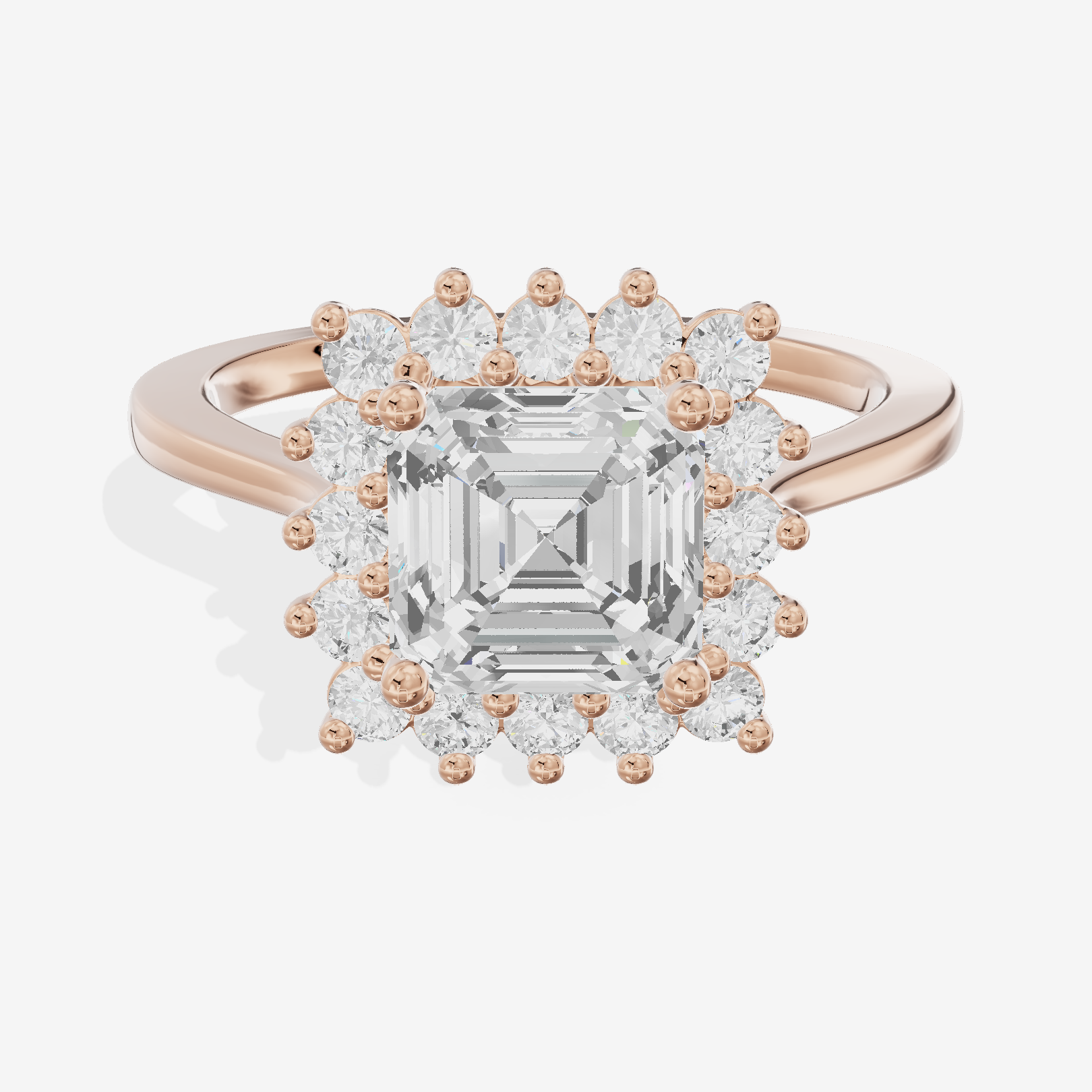 Liviana Halo Asscher Engagement Ring (1/4 ct. tw.) in 14K Rose Gold