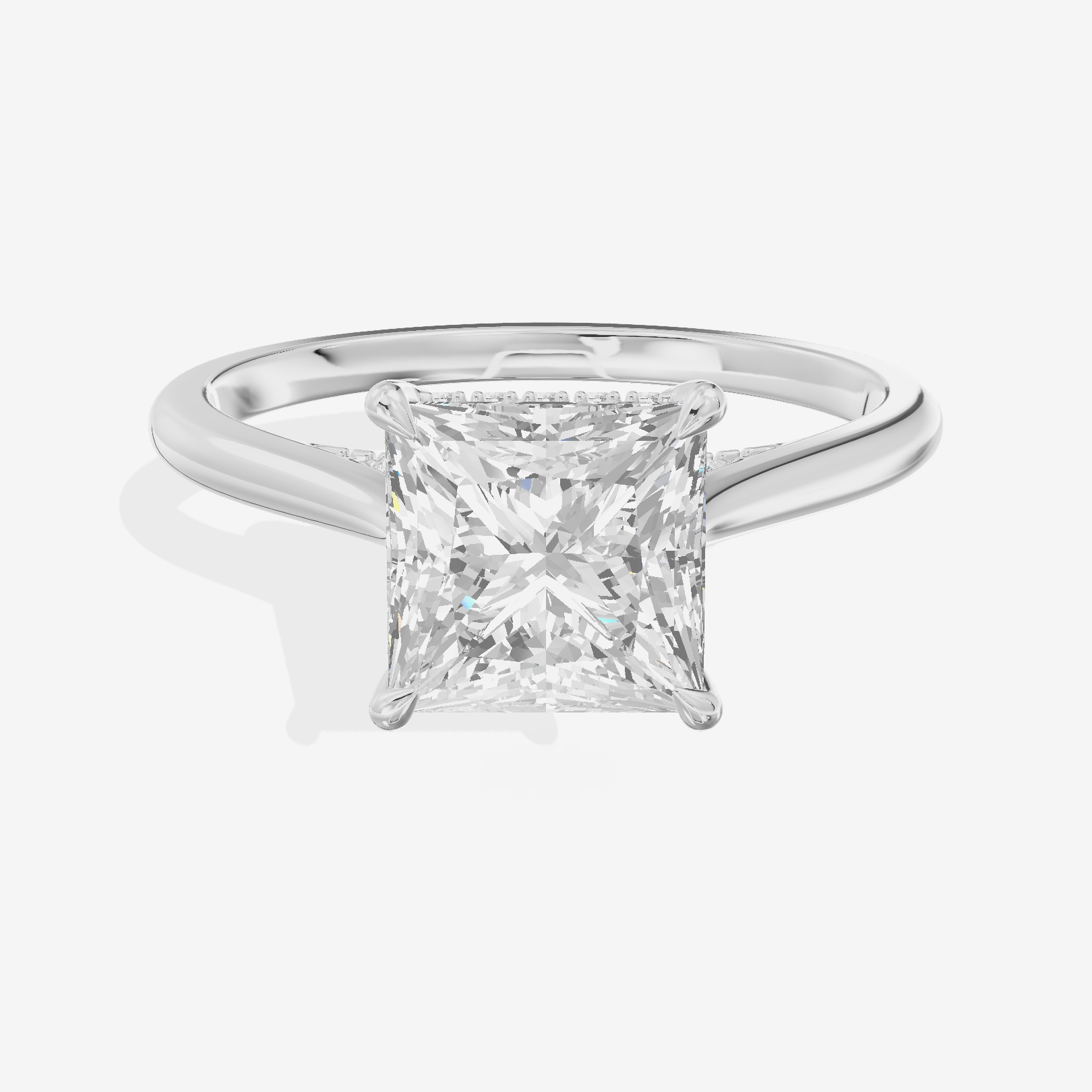 Grand Linger Princess Engagement Ring with Side Stones (1/10 ct. tw.) in Platinum