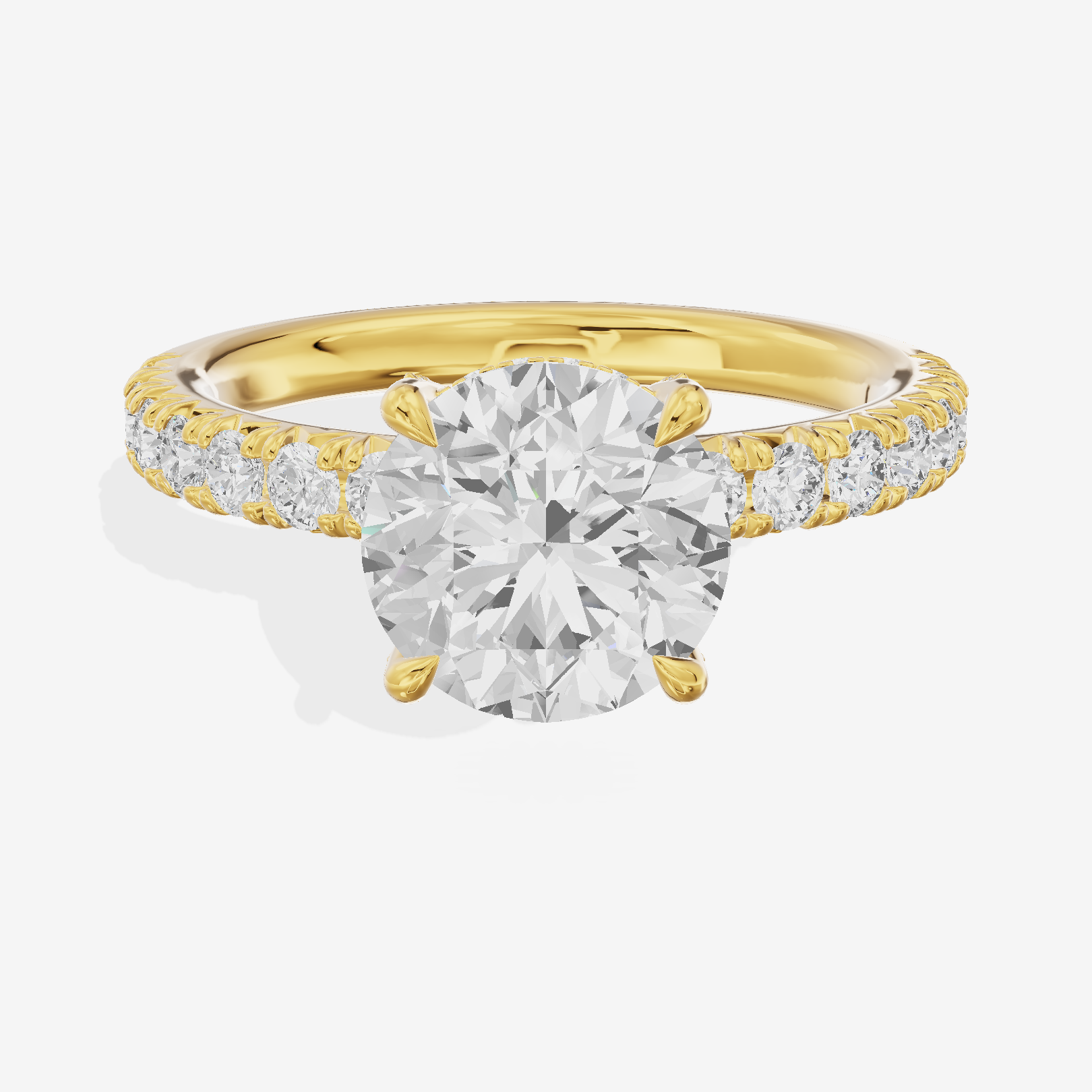 Twined Maia Round Engagement Ring with Side Stones (1/2 ct. tw.) in 14K Yellow Gold